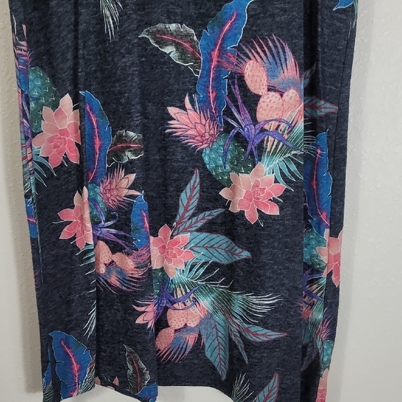 GAP Floral Ruffle Dress Size S Linen Hawaiian Short Sleeve Summer Casual - Picture 3 of 11